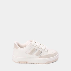 Tênis Gabriela Casual Flatform Recortes Camurça Off White