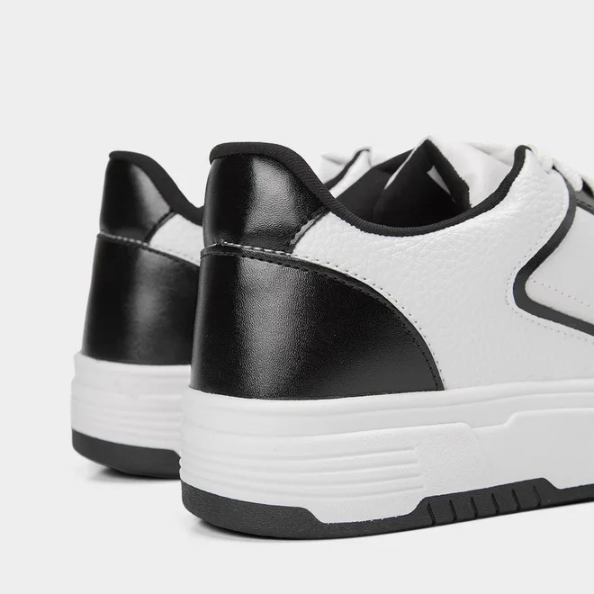 Tênis Casual Feminino Gabriela Flatform Recorte Branco & Preto