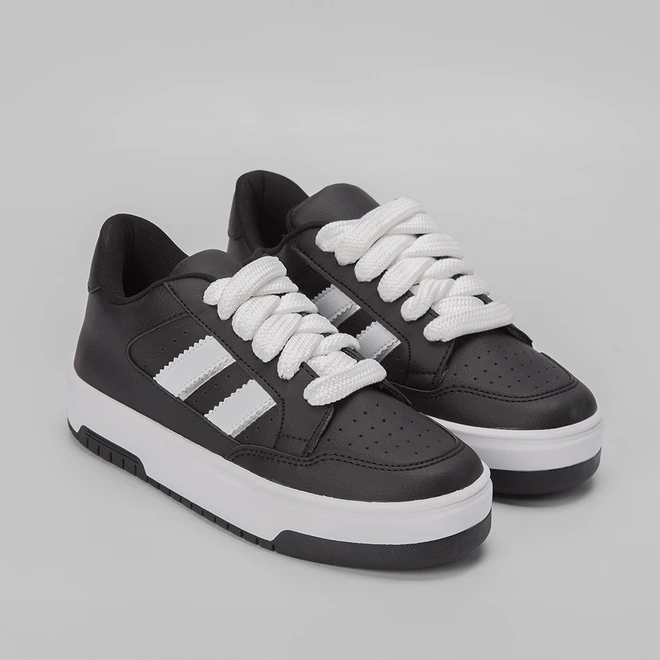 Tênis Gabriela Casual Flatform Recortes Off White