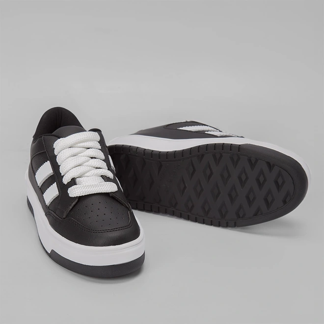 Tênis Gabriela Casual Flatform Recortes Off White