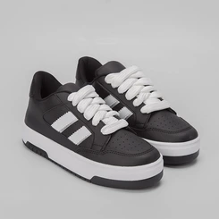 Tênis Gabriela Casual Flatform Recortes Off White