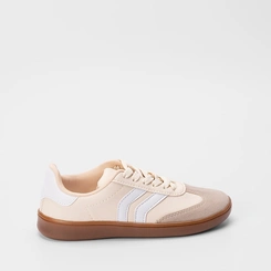 Tênis Penélope Casual Feminino Recorte Nobuck Bege