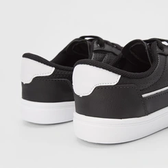 Tênis Penélope Casual Feminino Elástico Pespontos Recorte Branco & Preto