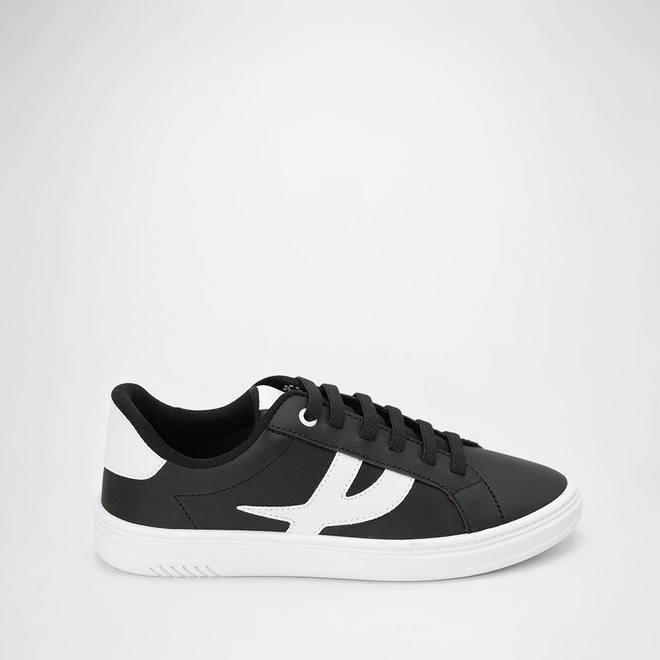 Tênis Penélope Casual Feminino Recorte Lateral Preto