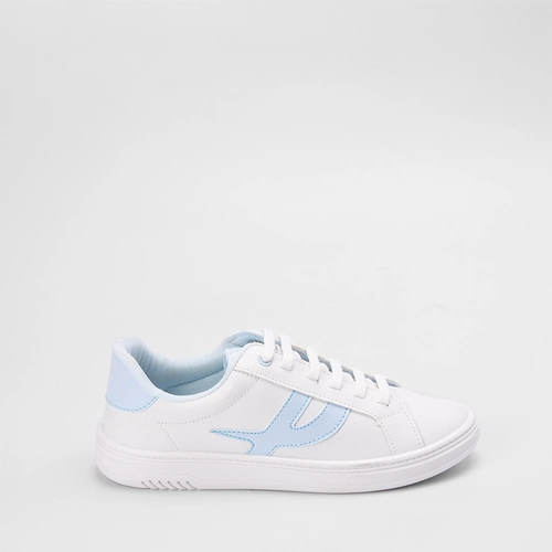 Tênis Penélope Casual Feminino Recorte Lateral Azul & Branco