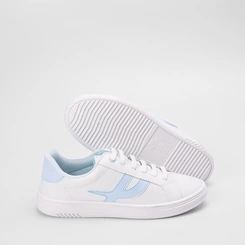 Tênis Penélope Casual Feminino Recorte Lateral Azul & Branco