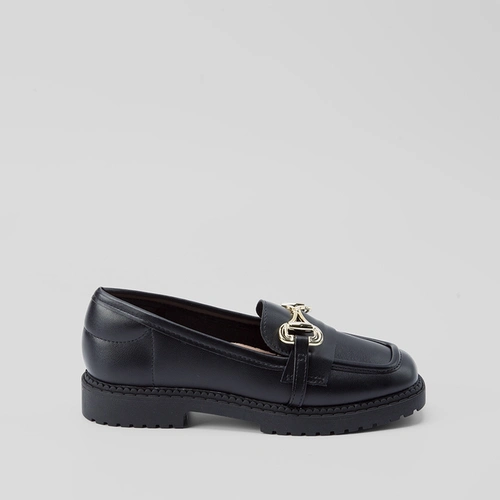 Mocassim Loafer Moleca Plataforma Fivela Preto
