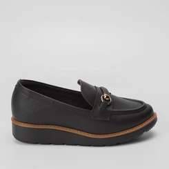 Mocassim Modare Anabela Detalhe Pesponto Preto