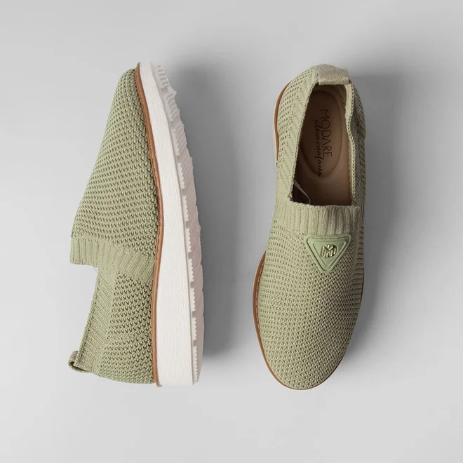 Tênis Slip On Modare Anabela Casual Verde