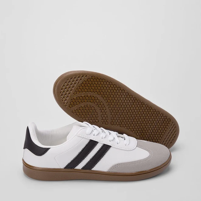Tênis Vertus Casual Masculino Recortes Nobuck Branco