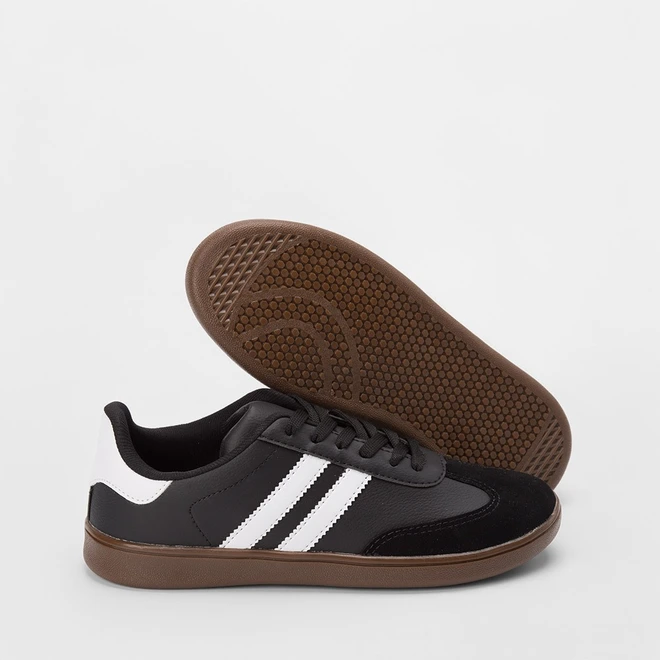 Tênis Vertus Casual Masculino Recortes Nobuck Preto
