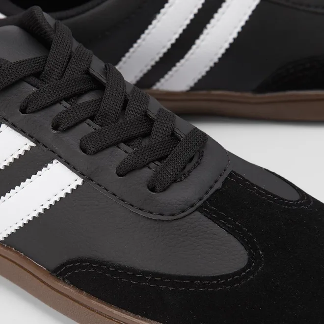 Tênis Vertus Casual Masculino Recortes Nobuck Preto