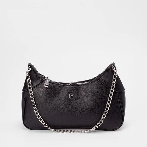 Bolsa Hobo Gabriela Média Alça Corrente Preta