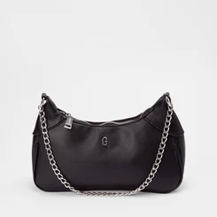 Bolsa Hobo Gabriela Média Alça Corrente Preta