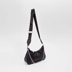 Bolsa Hobo Gabriela Média Alça Corrente Preta