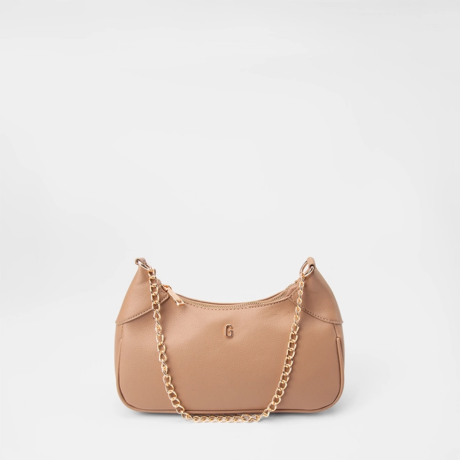 Bolsa Hobo Gabriela Média Alça Corrente Marrom
