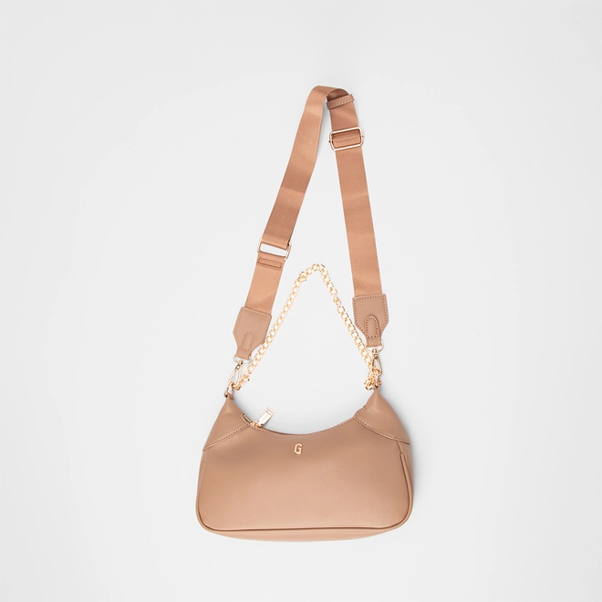 Bolsa Hobo Gabriela Média Alça Corrente Marrom