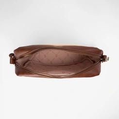 Bolsa Transversal Gabriela Detalhe Lateral Bege & Marrom