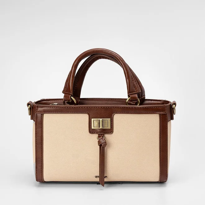 Bolsa de Mão Gabriela Detalhe Tassel Bege & Marrom
