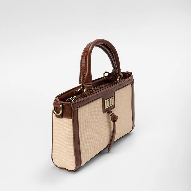 Bolsa de Mão Gabriela Detalhe Tassel Bege & Marrom