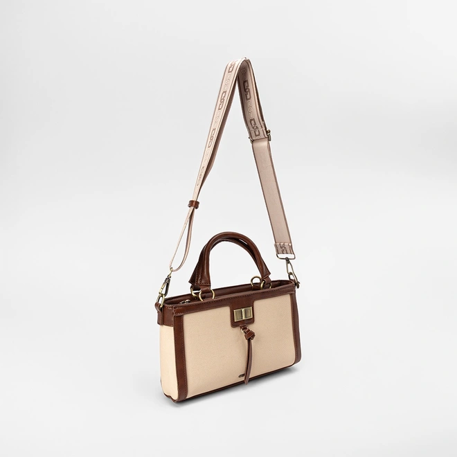 Bolsa de Mão Gabriela Detalhe Tassel Bege & Marrom