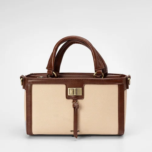 Bolsa de Mão Gabriela Detalhe Tassel Bege & Marrom