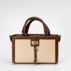 Bolsa de Mão Gabriela Detalhe Tassel Bege & Marrom