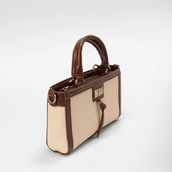 Bolsa de Mão Gabriela Detalhe Tassel Bege & Marrom