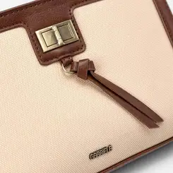 Bolsa de Mão Gabriela Detalhe Tassel Bege & Marrom
