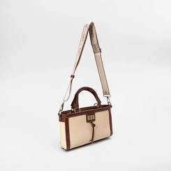 Bolsa de Mão Gabriela Detalhe Tassel Bege & Marrom