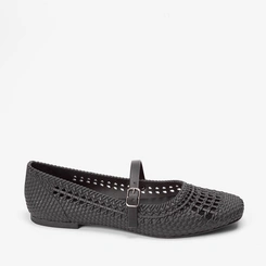 Sapatilha Boneca Feminina Penélope Textura Tressê Preto
