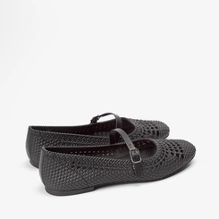 Sapatilha Boneca Feminina Penélope Textura Tressê Preto