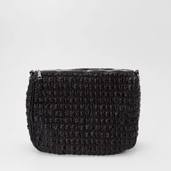 Bolsa Gabriela Grande Efeito Matelassê Preto