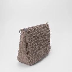 Bolsa Gabriela Grande Efeito Matelassê Marrom Claro
