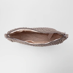 Bolsa Gabriela Grande Efeito Matelassê Marrom Claro