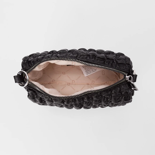 Bolsa Gabriela Pequena Efeito Matelassê Preto