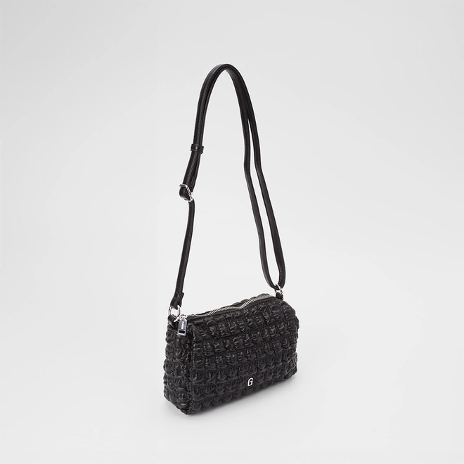 Bolsa Gabriela Pequena Efeito Matelassê Preto