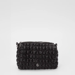 Bolsa Gabriela Pequena Efeito Matelassê Preto