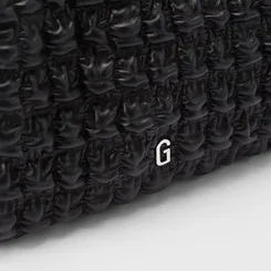 Bolsa Gabriela Pequena Efeito Matelassê Preto