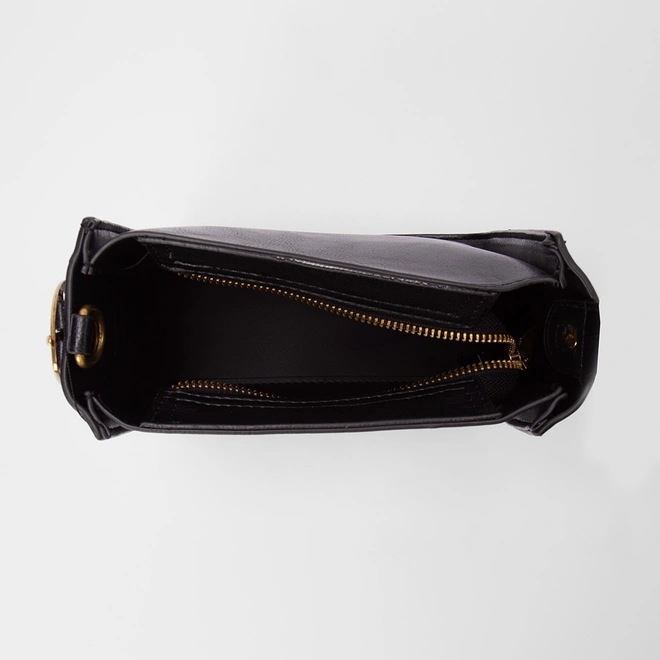 Bolsa Bucket Pequena Gabriela Transversal Detalhe Fivela Preto