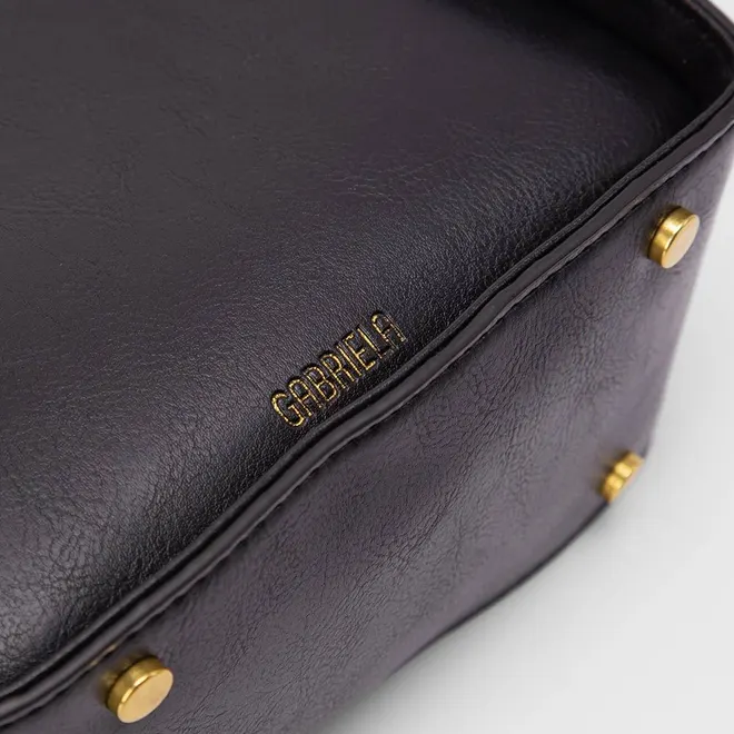 Bolsa Bucket Pequena Gabriela Transversal Detalhe Fivela Preto