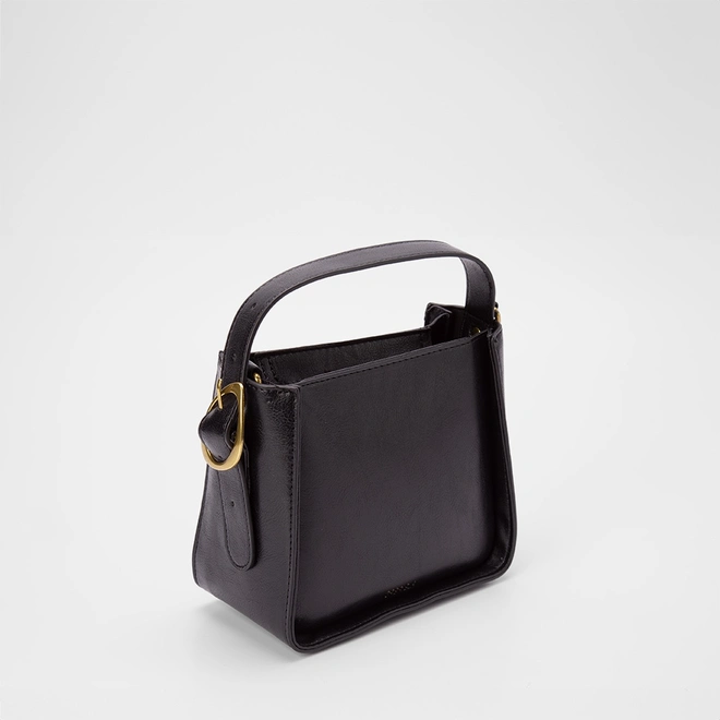 Bolsa Bucket Pequena Gabriela Transversal Detalhe Fivela Preto