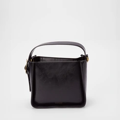 Bolsa Bucket Pequena Gabriela Transversal Detalhe Fivela Preto