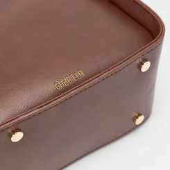 Bolsa Bucket Gabriela Pequena Detalhe Fivela Marrom
