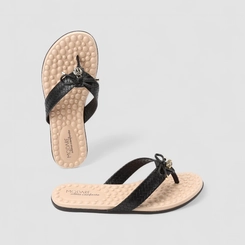 Rasteira Feminina Modare Ultraconforto Tira Tressê Detalhe Laço Preto