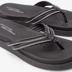 Papete Modare Ultraconforto Tiras de Dedo Strass Preto