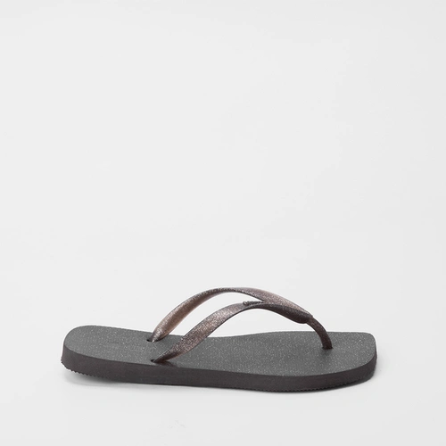 Chinelo Gabriela Perolado Glitter Preto