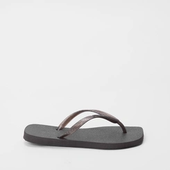 Chinelo Gabriela Perolado Glitter Preto