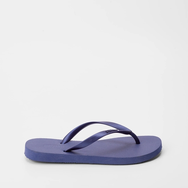 Chinelo Gabriela Tiras Peroladas Glitter Azul Marinho
