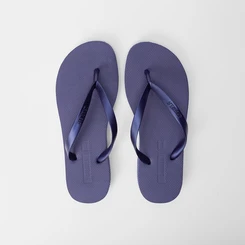 Chinelo Gabriela Tiras Peroladas Glitter Azul Marinho